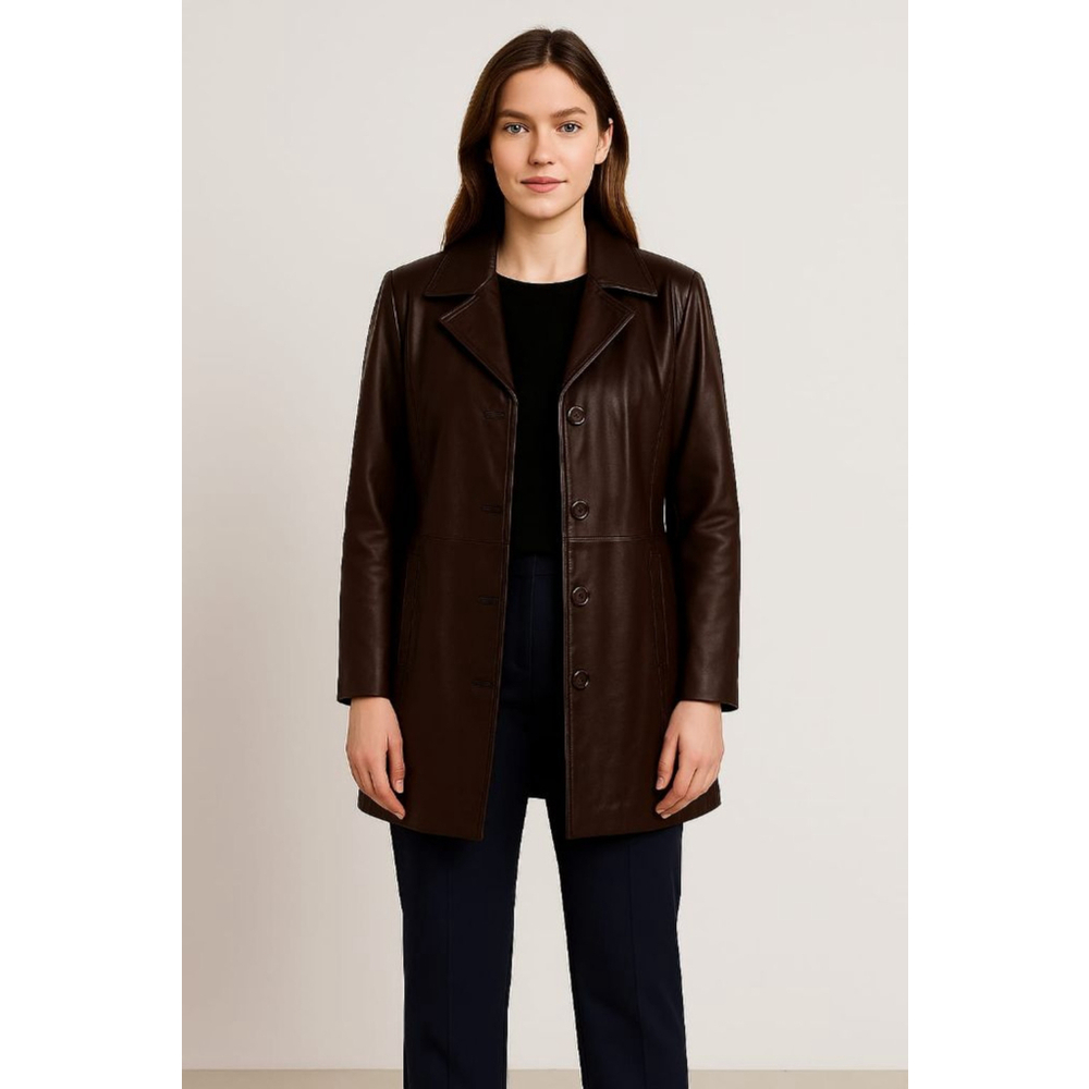 Women's LEATHER SUPREME 100% Genuine Leather Brown Jacket